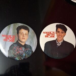 Vintage 1989 NKOTB Jumbo 6" Buttons - Joey & Jordan - Big Step Productions 2 Pk